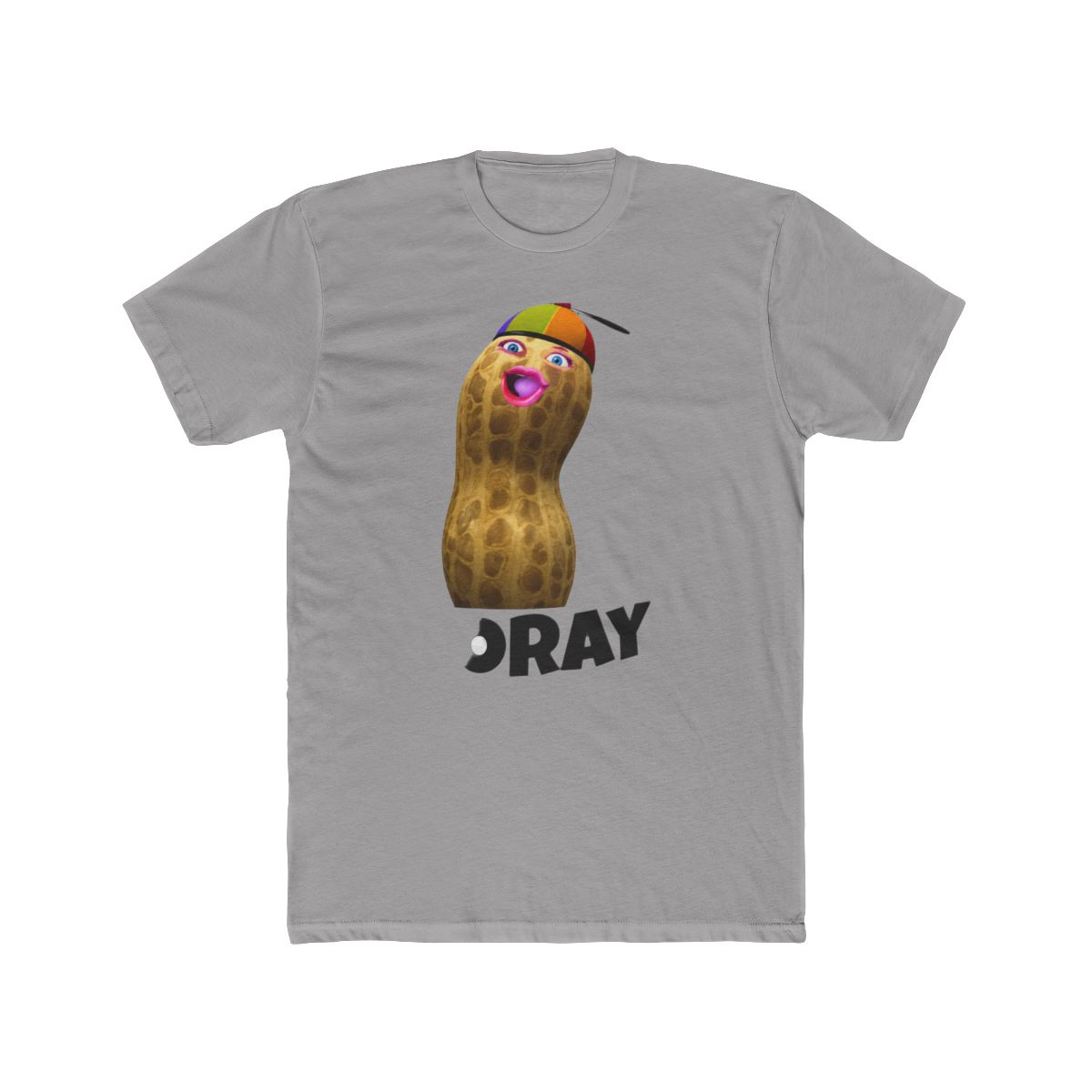 White T Shirt with a cartoon peanut character wearing a hat and a pink mouth. The shirt has the text "WE'RE THE WINNERS!" and "HOORAY!" with confetti and squiggly lines. The design is printed on a...