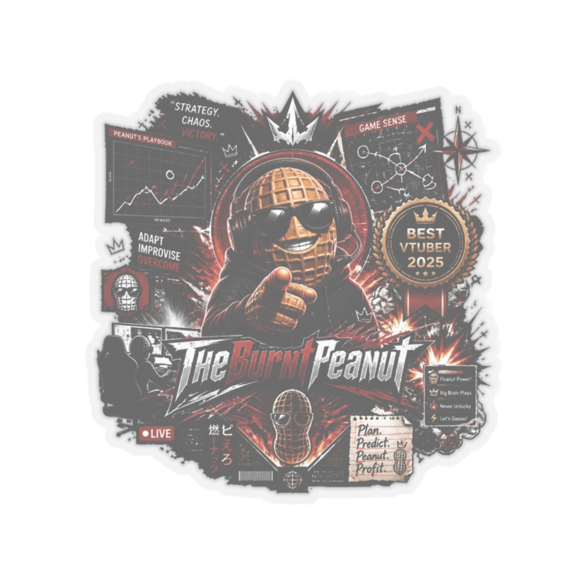 TheBurntPeanut "Best VTuber 2025" Sticker