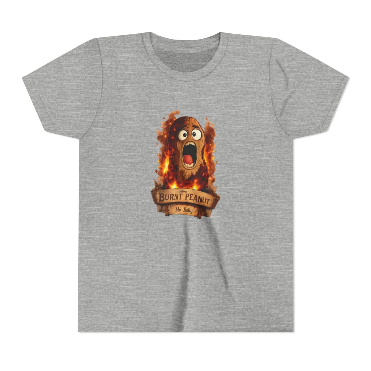 Flaming Peanut Mo Bally Meme Kids T Shirt - Absurd Internet Humor Gift